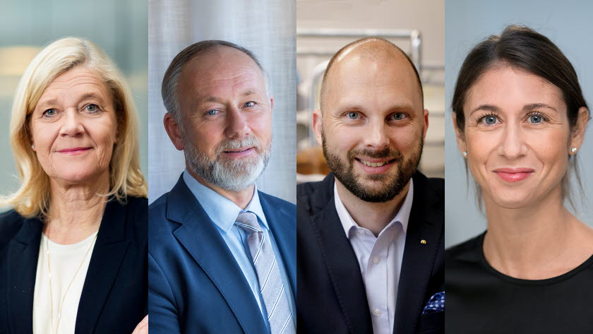 Kollage med Lena-Liisa Tengblad, Jonas Siljhammar, Martin Lundell och Irene Waldemarson.